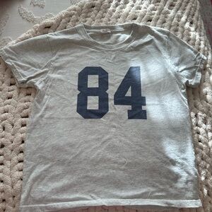 Brandy Melville 84 grey and navy T-shirt